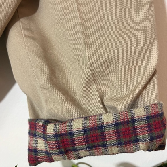 Woolrich Tan Trousers Sz 8 with Plaid Cuffs and plaid lining. - Picture 3 of 14